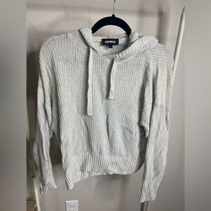 Express Gray Knit Hoodie size small